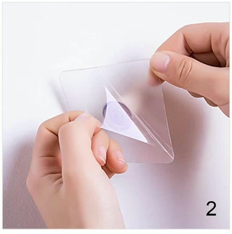 Peel the adhesive backing and stick